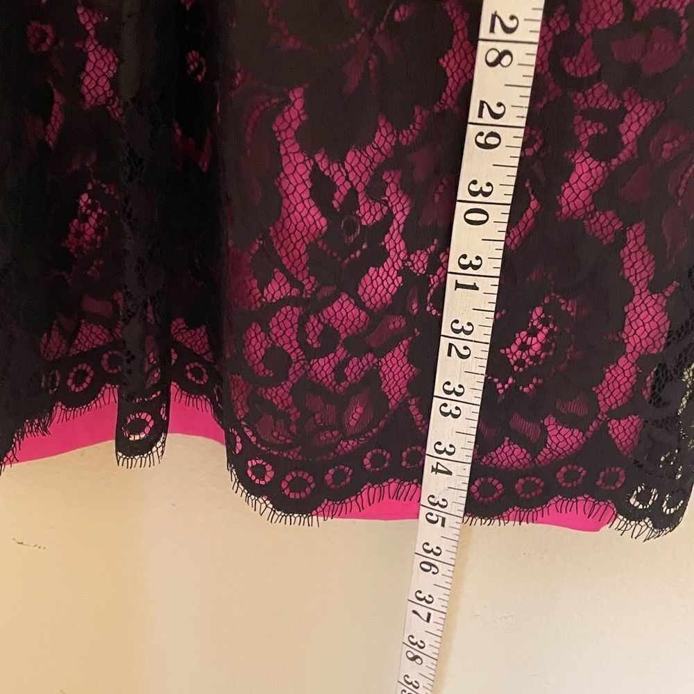 Anthropologie Yoana Baraschi pink and black lace dress Size 10 - Picture 7 of 9